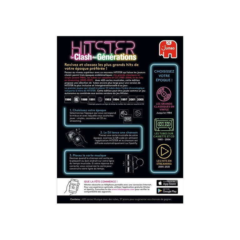 Jeu d'ambiance Jumbo Hitster Le clash des générations - vue 4
