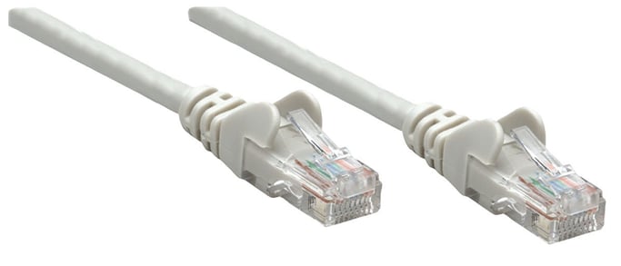 Intellinet Câble patch réseau Cat6A, 0,25 m, gris, cuivre, S/FTP, LSOH/LSZH, PVC, RJ45, contacts plaqués or, anti-accroc, avec manchon, garantie à vie