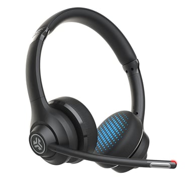 JLab Go Work Auriculares con cable y diadema inalámbrica para llamadas/música USB Type-C Bluetooth Negro, Azul
