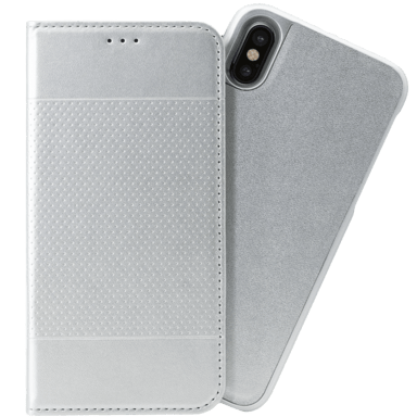 Funda y carcasa magnética 2 en 1 para Apple iPhone X/XS, Plata