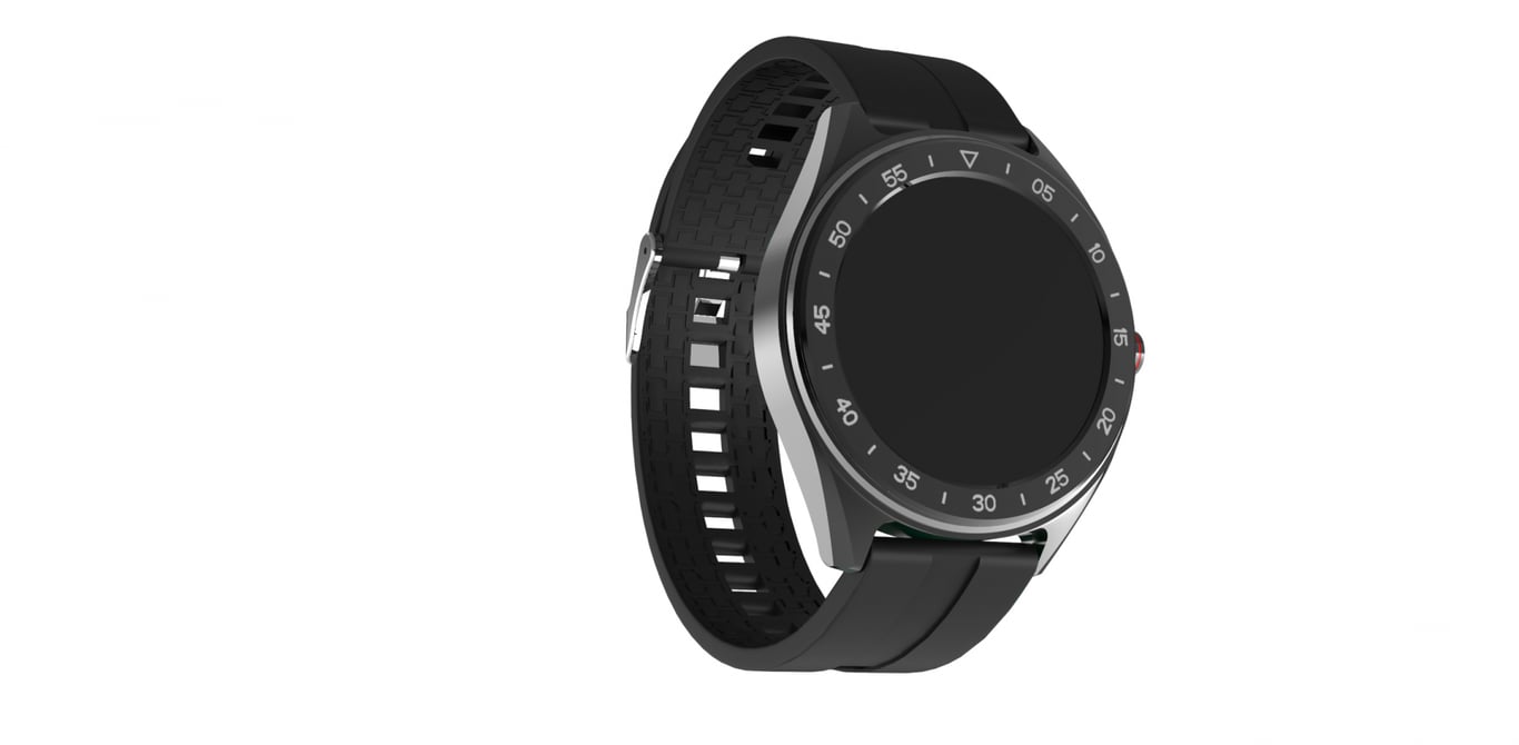 LENOVO Montre connectée à cadran rond, Noir