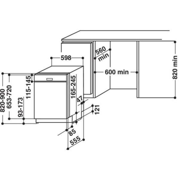 Lave-Vaisselle WHIRLPOOL WCBO3T133PFI – Intégrable, 14 Couverts, 43 dB, 10 Programmes - vue 5