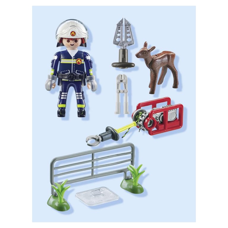 Pompier avec faon à sauver - vue 4