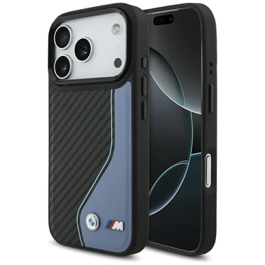 Custodia BMW M Carbon Logo MagSafe per iPhone 17 Pro, blu