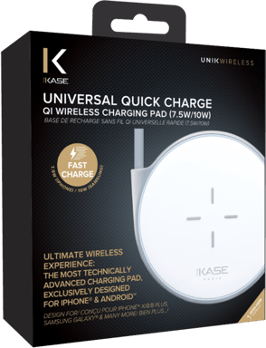 Base di ricarica wireless universale Qi (7,5W/10W), argento metallizzato