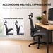 Roline Chaise de Bureau Ergonomique Grise Accoudoirs 3D Maille