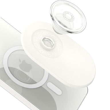 PopSockets Soporte PopGrip MagSafe Retráctil para iPhone, Soporte Magnético y Selfie Blanco