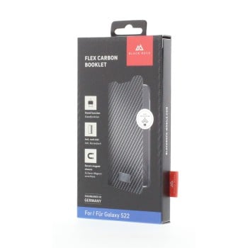 Custodia a portafoglio ''Material Flex Carbon'' per Samsung Galaxy S22 5G, nero