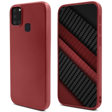 Moozy Lifestyle. Coque conçue pour Samsung A21s, rose vintage – Coque en silicone liquide avec finition mate et doublure en microfibre douce.