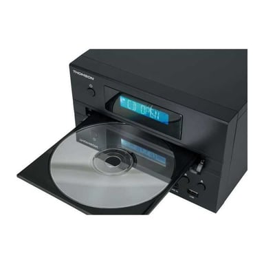 Microsistema Bluetooth - THOMSON - Madera/Negro - Radio FM/CD/MP3/USB, 20 W RMS, Sintonizador FM RDS, Toma de auriculares, Mando a distancia, Alimentación 230 V