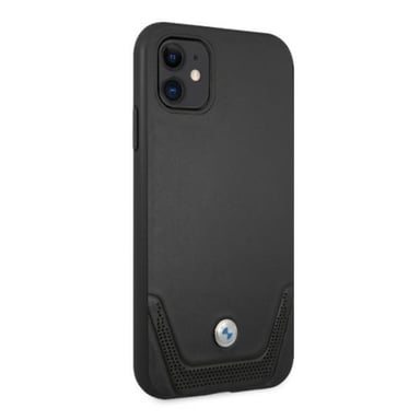 Funda BMW para iPhone 11 6.1'' Piel negra perforada