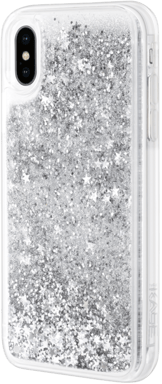 Funda Bling Bling Glitter Hybrid para Apple iPhone XS Max, Silver Galaxy