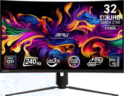 MSI MPG 321CURX Display PC a schermo piatto QD-OLED da 80 cm (31,5'') 3840 x 2160 pixel 4K Ultra HD Nero
