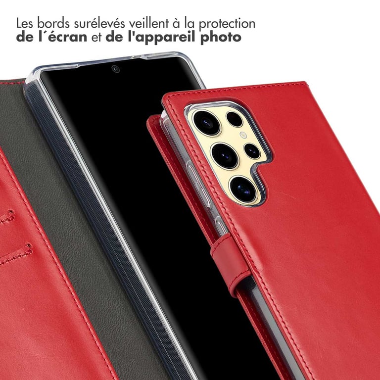 Selencia Étui de téléphone portefeuille en cuir véritable pour Samsung Galaxy S25 Ultra Neuf - vue 2