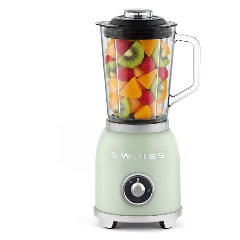 Blender de comptoir SWEISS MXV7 1,5 L 1000 W Vert, fonction Pulse, 2 vitesses, 6 lames en acier inoxydable - Neuf