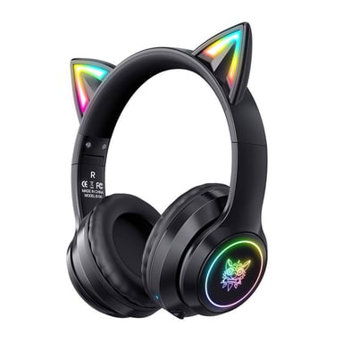 ONIKUMA - B90 Noir - Casque Gaming Bluetooth 5.0 Kawai LED RGB