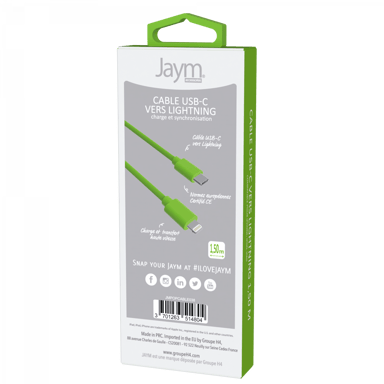 Cable USB-C a Lightning 3A - 1,5 metros - Colección POP - Verde