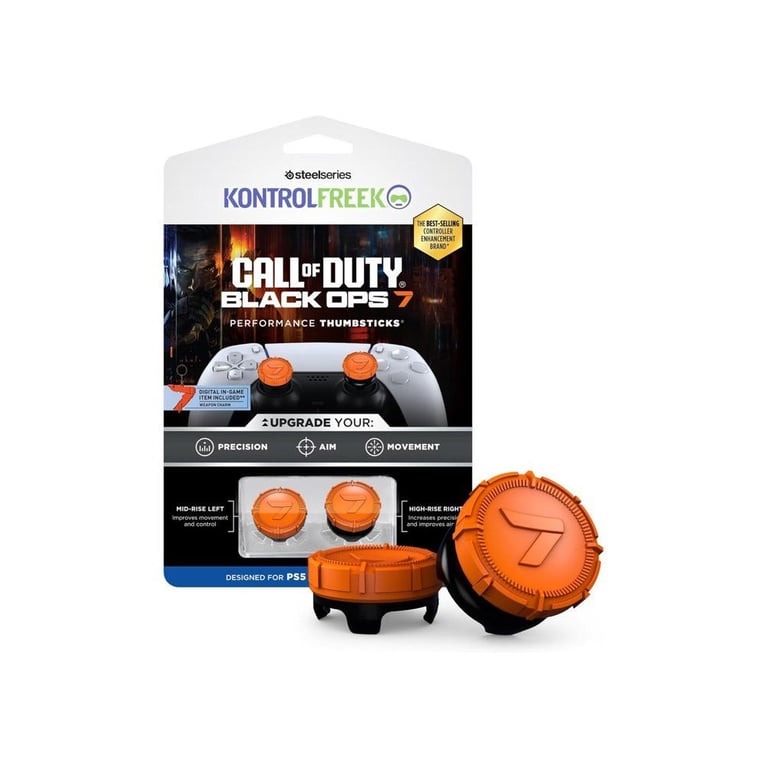 Accessoire manettes STEELSERIES KontrolFreek Black Ops 7 Performance (2) Orange PS5/PS4 GripTek embouts - Neuf