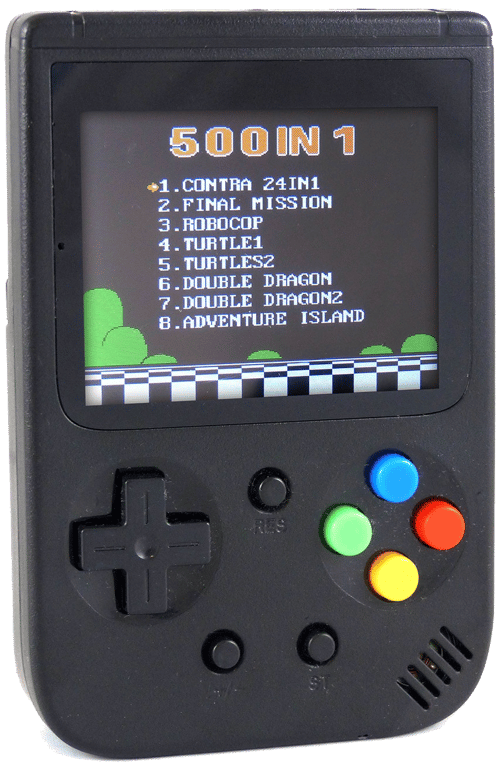 Inovalley GAME01 Console de jeu portable LCD 2,8 avec 500 jeux rétro classique inclus - Batterie lit
