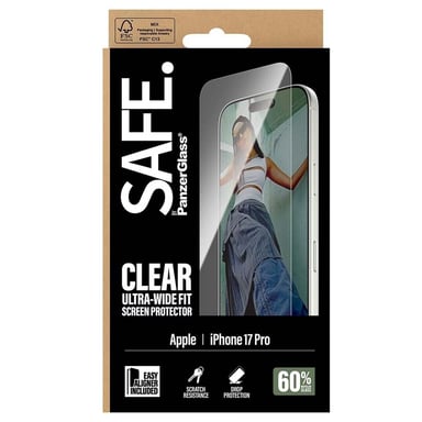 Panzer Glass Vidrio Templado para iPhone 17 Pro Ultra Wide Fit con EasyAligner Alta Resistencia Transparente