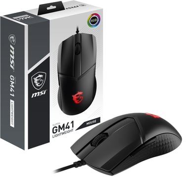MSI Clutch GM41 Lightweight RGB Wired Gamer Mouse (Negro)
