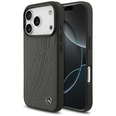 Custodia Mercedes Leather Large MagSafe per iPhone 17 Pro, antracite