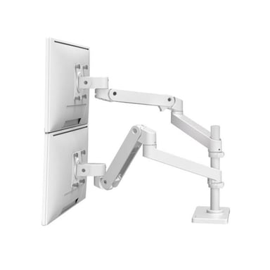 Bras double pour écrans Ergotron LX Pro 45-690-290 2x27'' 20 kg hauteur réglable gestion câbles Blanc
