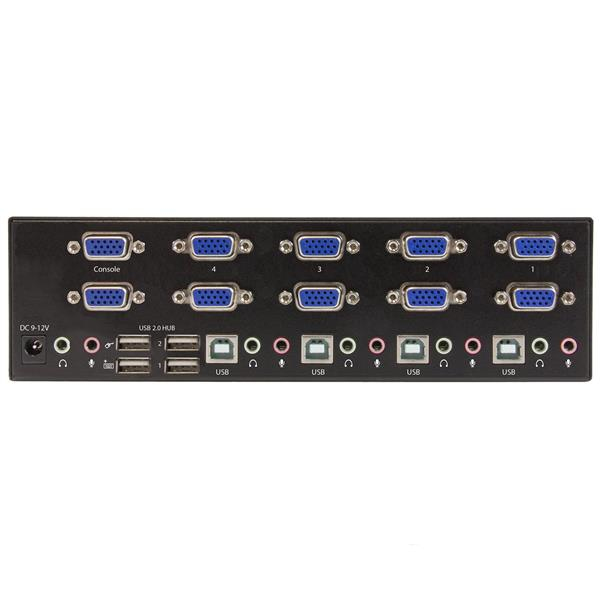 StarTech.com Switch KVM USB double VGA à 4 ports Commutateur écran clavier avec hub USB 2.0 à 2 ports et audio Commutateur écran clavier audioUSB 4 x KVM / audio / USB 1... - vue 4