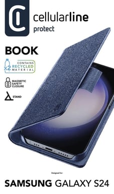 Cellularline Book - Galaxy S24 Funda para libros con bolsillo para tarjetas y cierre magnético