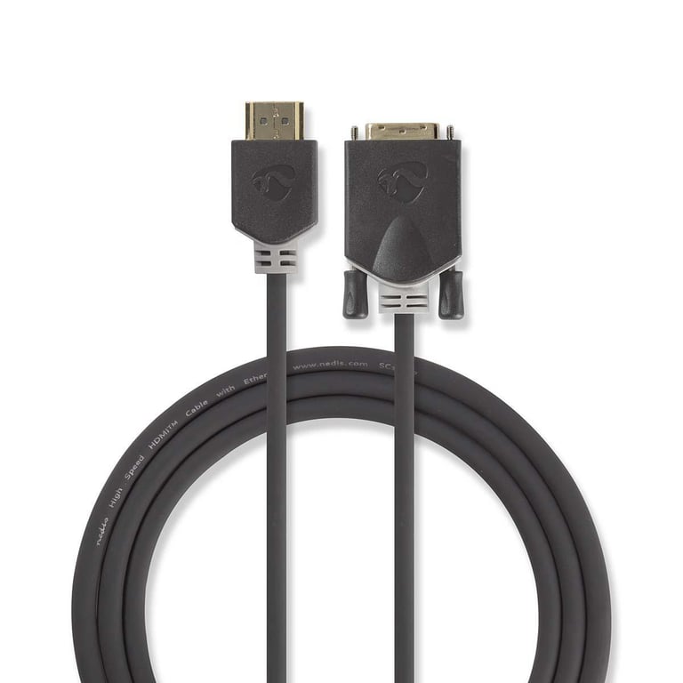 Nedis Câble Hdmi Vers Dvi Connecteur Hdmi™ - Dvi-d Mâle À 24 + 1 Broches 2,0 M Gris - vue 2