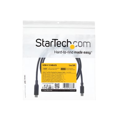 StarTech.com Cable de 1m USB-C a Mini DisplayPort - 4K 60Hz - Negro - Adaptador USB 3.1 Tipo C a mDP