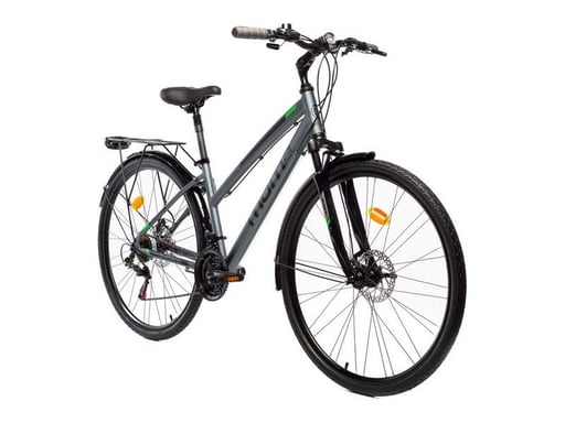Bicicletta TREKKING, TREKKING PRO W 28'' Moma Bikes, Alluminio, SHIMANO 21V, Freni a Disco, Sospensioni Avanti