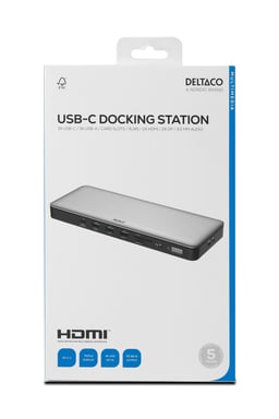 USB-C dock, triple, 2x HDMI/DP, USB-C/