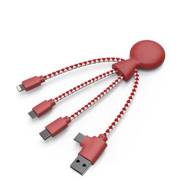 Cable multiconector USB ecológico Mr Bio Red