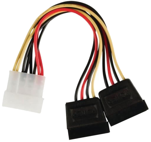 NEDIS Internal Power Cable - Molex Male - 2x SATA 15-pin Female - 0.15 m - Various