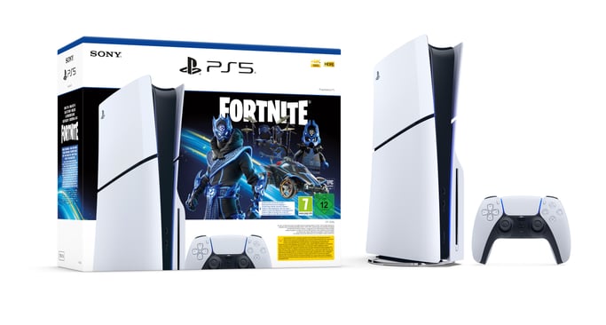 Pack PS5 Slim & Fortnite Cobalt Star - Console de Jeux Playstation 5 Slim (Standard) 1 To, Blanc