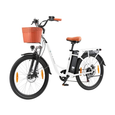 TTGO YY-26ST Bicicletta elettrica - Motore 250W Batteria 36V14.5AH Pneumatici 26 pollici Velocità massima 25 km/h Freni a disco meccanici - Bianco