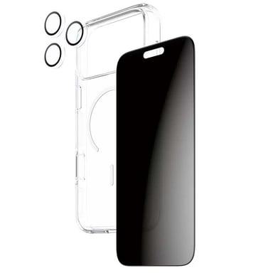 Panzer Glass Pack de Protección 3 en 1 para iPhone 17 Pro Max Modelo Insignia Privacidad Negro transparente
