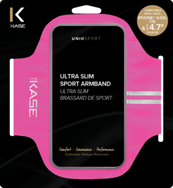 Ultra Slim Brassard de Sport pour Apple iPhone 6/6s/7/8/SE 2020, Rose