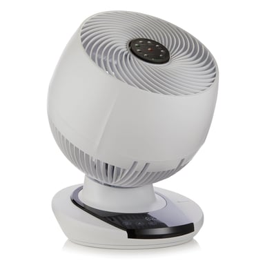 MEACO MeacoFan 1056, ventilador de aire, ideal para dormitorios y salas, ultra silencioso con oscilación 360°, motor de bajo consumo, 12 velocidades, control remoto, blanco