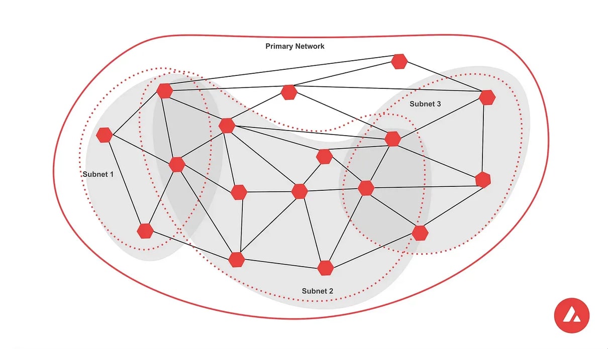 An image depicting the architecture of an Avalanche (Avax) subnet