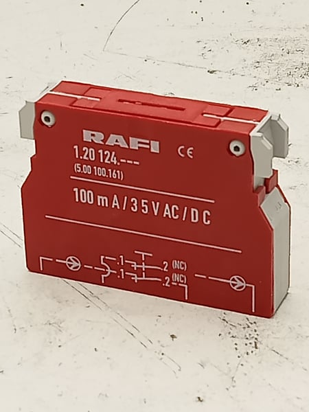 1.20 124.---- (additional code: 5.00 100.161) Rafi Switch Contact Block (Dual NC Contact Assembly)