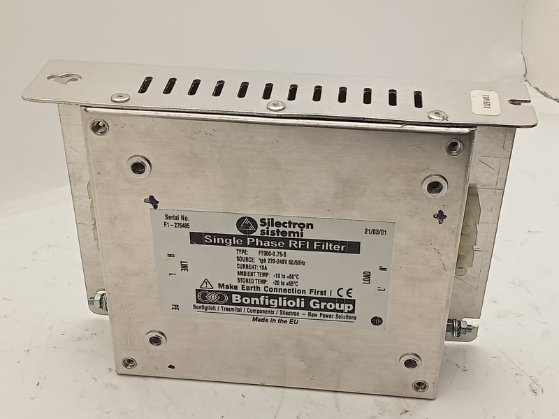 FT900-0-75.S Silectron sistemi Single phase RFI filter
