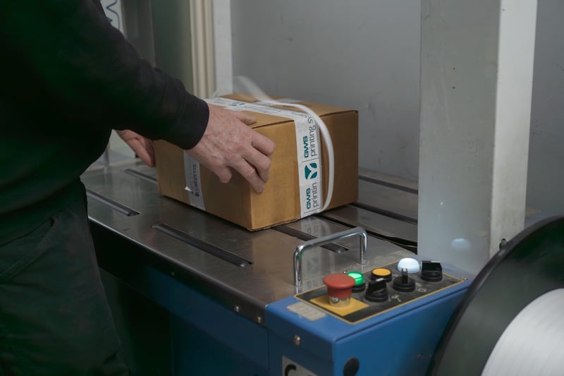 GWS Parts order being packed and strapped