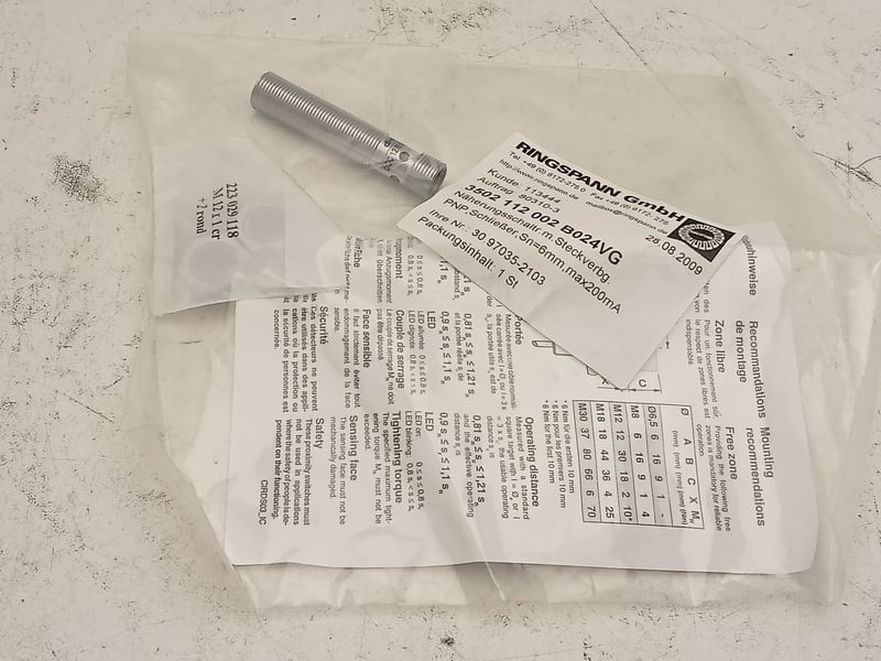DCC 12 M 06 PSK-IBSL Ringspann GmbH Inductive proximity sensor INE
