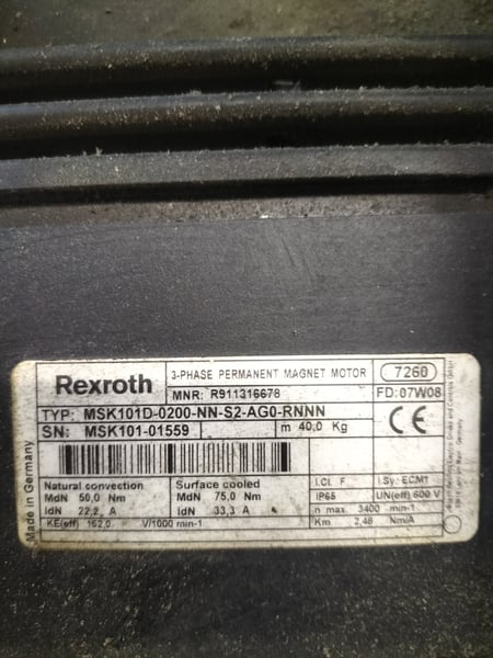 R911316678 Rexroth 3-Phase Permanent Magnet Motor