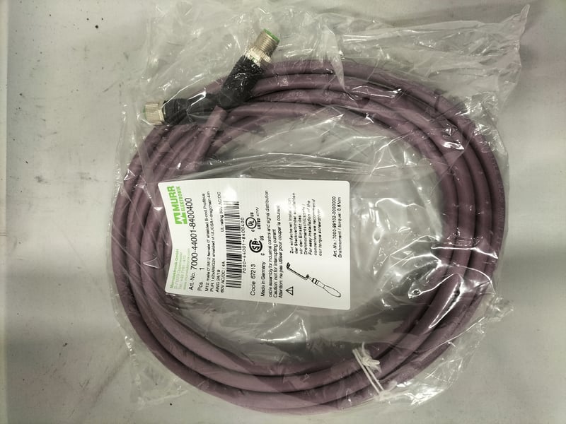 7000-44001-8400400 Murr Elektronik M12 Male 0°/M12 Female 0° Shielded B-Cod. Profibus Cable Assembly