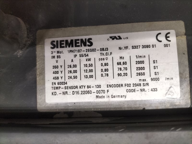 1PH7107-2EG02-0BJ3 Siemens 3~ Motor