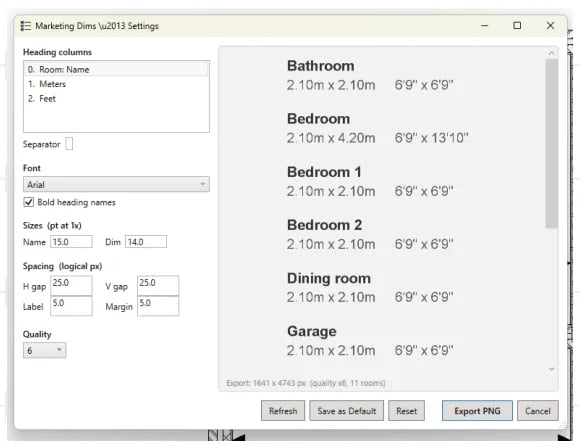 pyRevit settings dialog for marketing plan room schedules