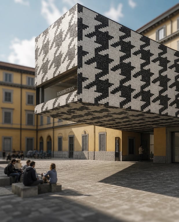 Houndstooth exhibition space — architectural concept study